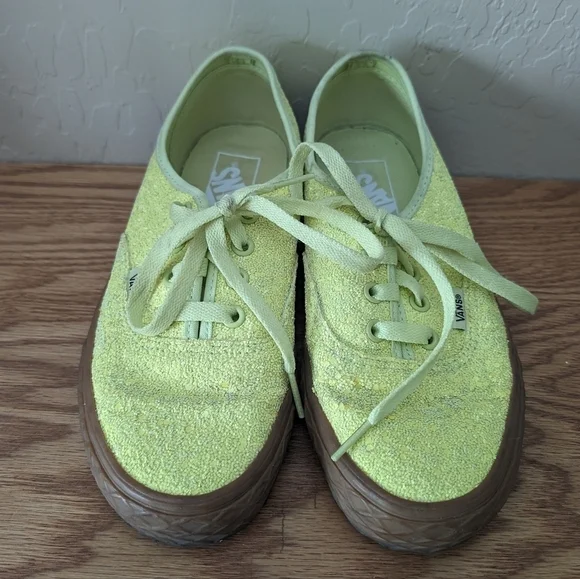 Vans Glitter Neon Green Yellow Ice Cream Low Top Shoes - Picture 2 of 7